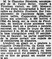 Extrait d'un article du journal L'Ouest-Éclair du 3 novembre 1931 décrivant la pierre d'apparence phallique de Mespaul située près de l'emplacement de l'ancienne église et le peulven de Croas-Koffec.