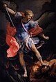 Guido Reni's Michael (in Santa Maria della Concezione church, Rome, 1636) tramples Satan. A mosaic of the same painting decorates St. Michael's Altar in St. Peter's Basilica.