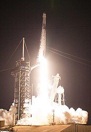 Crew Dragon Endeavour lifts off from LC-39A with the Crew-8 astronauts aboard.