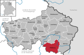 Poziția Plößberg pe harta districtului Tirschenreuth