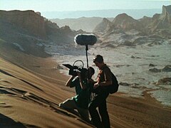 Tournage du documentaire Les Astres Errants dans la vallée de la Lune[2].