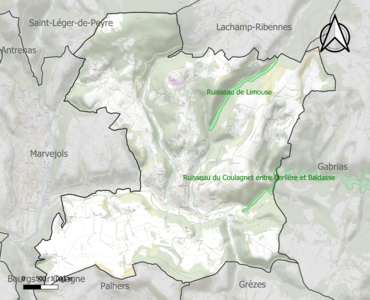 Carte des ZNIEFF de type 1 sur la commune.