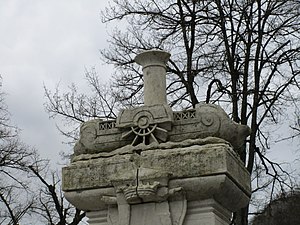 Détail du Pyroscaphe, du monument de Baume-les-Dames.