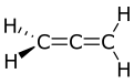 Stereo structural formula of propadiene with explicit hydrogens