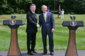 Prime Minister Gordon Brown and President George W. Bush having their first meeting at Camp David, 2007.