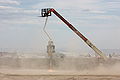 Masten Space Systems XA0.1B "Xombie" rocket lander at Mojave on tethered test flight on Sept 11, 2009