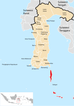 Location within South Sulawesi