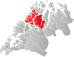 Lage der Kommune in der Provinz Troms