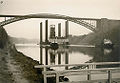 Fig. 4 tower shaft on offshore lift platform passing Levensau on the Kiel Canal