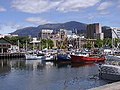 View of Hobart foreshore with Mt Wellington in the background