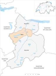 Glarona (urbs): situs