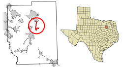 Location of Oak Ridge in Kaufman County, Texas