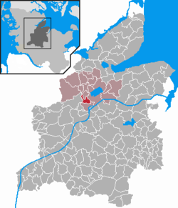 Elhelyezkedése Schleswig-Holstein térképén