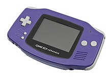 A picture of the indigo version of the original Game Boy Advance