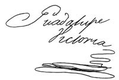 Cursive signature in ink