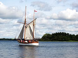 A sailboat in Mariager Fjord