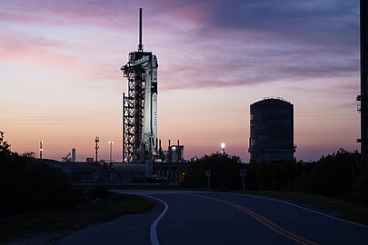 Crew Dragon Endeavour sits atop its Falcon 9 rocket on LC-39A