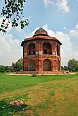 D-34 Sher Mandal, the library of Mughal emperor Humayun, on the steps of which he slipped and died days later, not long after returning to Delhi at the end of a long exile during the reign of Sher Shah Suri