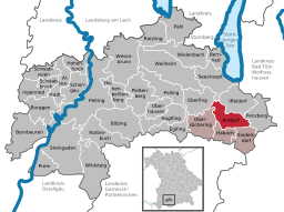 Läget för Antdorf i Landkreis Weilheim-Schongau