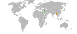 Peta memperlihatkan lokasiIsrael and Myanmar