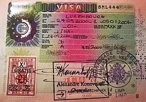 Luxembourg, visa 2000