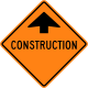 Canada construction ahead sign.