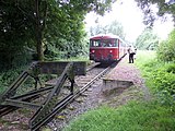 Het einde van de lijn met stootjuk te Vetschau.