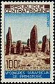 Image 6The Bouar Megaliths, pictured here on a 1967 Central African stamp, date back to the very late Neolithic Era (c. 3500–2700 BCE). (from Central African Republic)