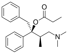 Dextropropoxyphene structure.svg