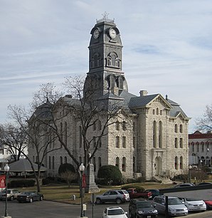 Das Hood County Courthouse in Granbury, gelistet als Hood County Courthouse Historic District im NRHP unter der Nr. 74002080[1]