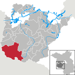 Läget för kommunen Wiesenburg/Mark i Landkreis Potsdam-Mittelmark