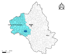 Quins dans l'arrondissement de Villefranche-de-Rouergue en 2020.