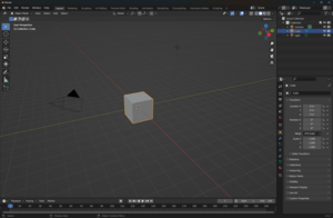 Základní rozvržení uživatelského prostředí v programu Blender verze 3.6.2