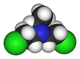 Spacefill model of HN1 (nitrogen mustard)