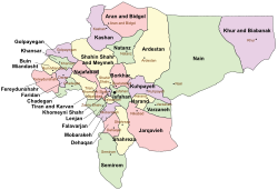 Location of Semirom County in Isfahan province (bottom, green)