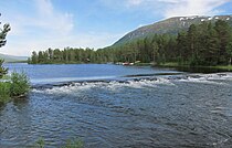 Utløpet fra Lesjaskogsvatnet ved Dambrua