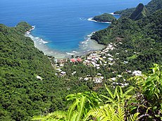 Waterfront village, seen from above