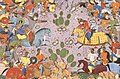 Shahnameh illustration of Bahram Chobin fighting Bagha Qaghan.