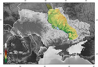 Ukraine mit Dneprtiefland