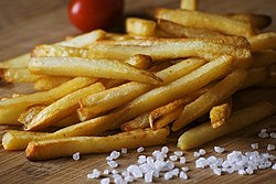 French fries on a paper plate