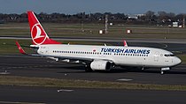 A Boeing 737-800 in the new livery