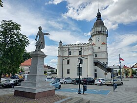 Widok z pomnikiem Kościuszki