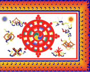 Reconstruction of the Sikkimese flag from c. 1914 to 1962