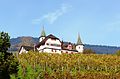 S Schloss Wiistai mit Räbbärg im Oberdorf vo Marpa.