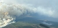 Aerial view of the fire.