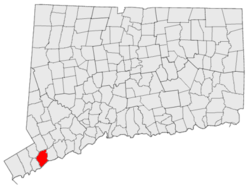 Location in Fairfield County, Connecticut