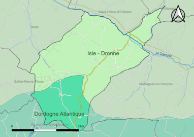 Carte en couleur présentant le(s) SAGE couvrant le territoire communal