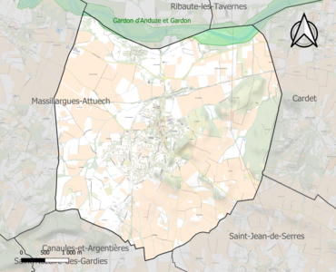 Carte de la ZNIEFF de type 1 sur la commune.