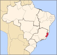 Map of Brazil highlighting the state