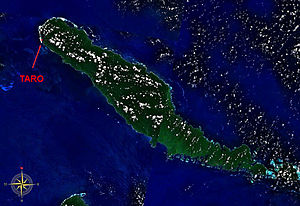 Taro on the left, in red and Choiseul on the center